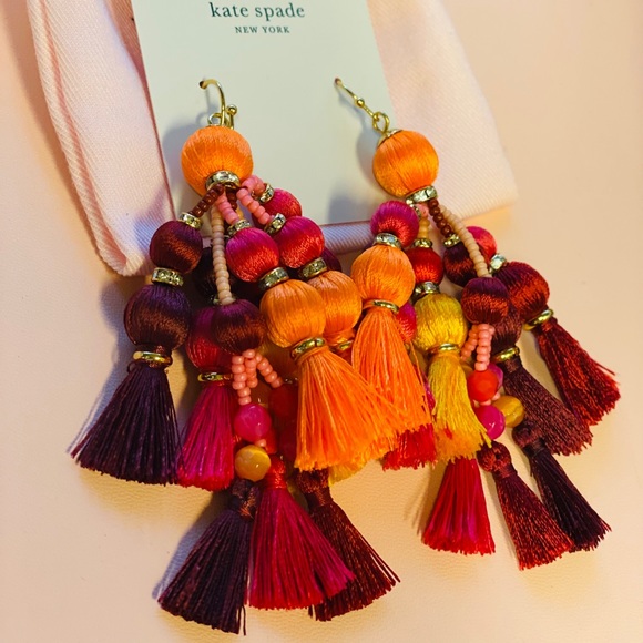 Kate Spade pretty pom tassel earring multi color - Picture 9 of 10